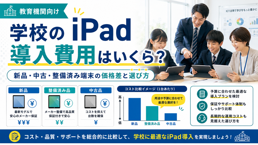 学校のiPad導入費用はいくら？新品・中古・整備済み端末の価格差と選び方を解説